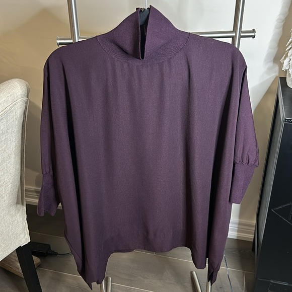 Aritzia Babaton Hamish Mock Neck Oversized
Bat Wing Dolman Sleeve Blouse Purple - Picture 10 of 16